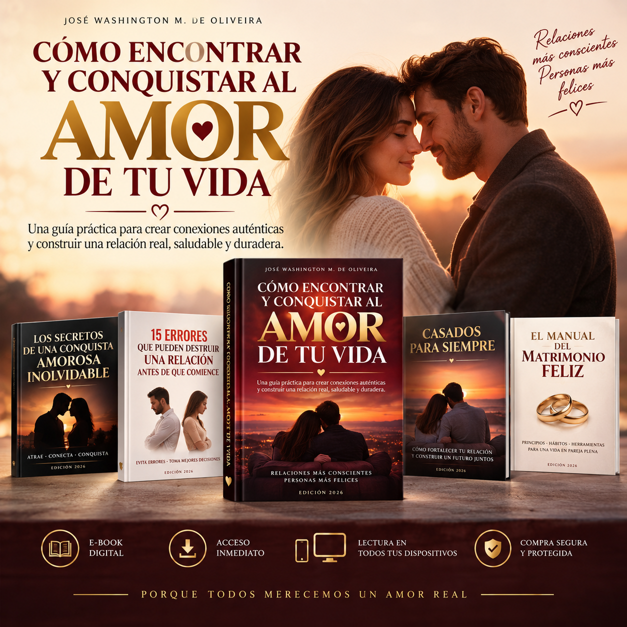 Colección de 5 e-books sobre amor, conquista y relaciones conscientes
